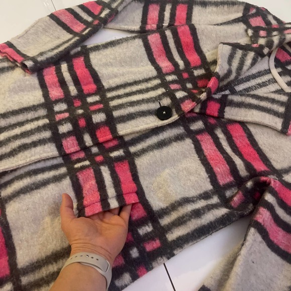 NIC + ZOE Check Pop  Sweater Jacket / Coat. Pink Multi Cotton Wool Blend - M - Picture 10 of 16